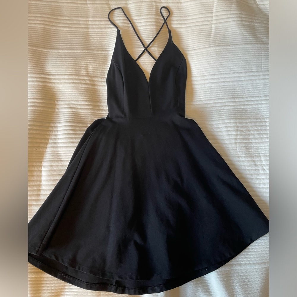 Black mini strappy dress